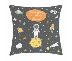 Doodle Astronaut Pillow Cover