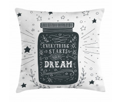 Saying on Jar with Stars Pillow Cover