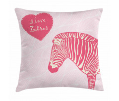 I Love Zebras Words Pillow Cover