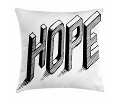 Sketch Letters with Lines Pillow Cover