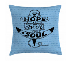 Anchor in the Wavy Ocean Pillow Cover
