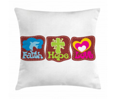 Retro Hearts and Doves Pillow Cover