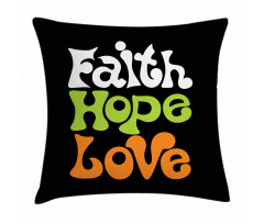 Vintage Faith Love Words Pillow Cover