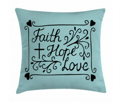 Flowers Hearts Hope Themed Pillow Cover