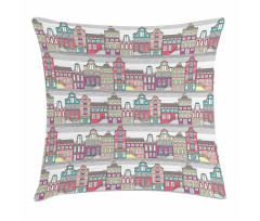 Amsterdam Sketch Houses Pillow Cover