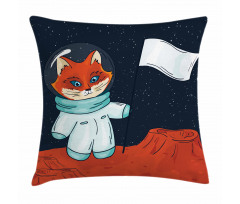 Fox Cosmonaut Space Pillow Cover