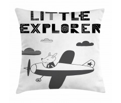 Hand Drawn Bunny Plane Pillow Cover