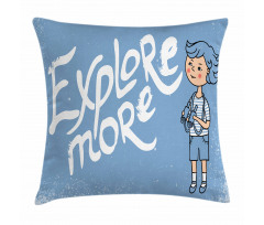 Boy with Binoculars Pillow Cover