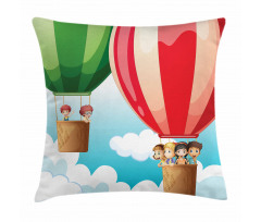 Children in Balloons Pillow Cover