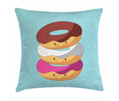 Kawaii Cartoon Donuts Pillow Cover