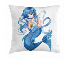 Manga Style Pisces Girl Pillow Cover