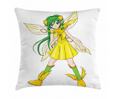 Fantasy Manga Fairy Girl Pillow Cover