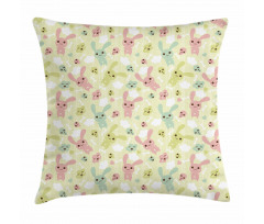 Bunnies Clouds and Bones Pillow Cover