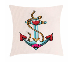 Nautical Rope and Hearts Pillow Cover
