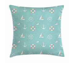 Nautical Seagull Helm Pillow Cover