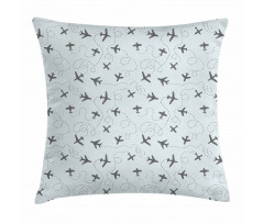 Planes with Swirls Pillow Cover