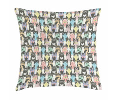 Hipster Cats with Glasses Pillow Cover