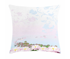 Water Lilies Pattern Pillow Cover