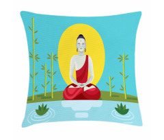 Meditating Monk Yoga Pillow Cover