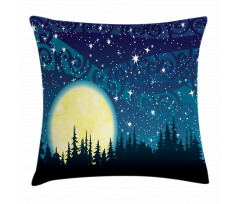 Moon over Forest Pillow Cover
