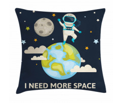 Spaceman Planet Earth Pillow Cover