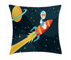 Boy on a Rocket Adventure Pillow Cover