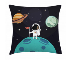 Galaxy Adventure Cartoon Pillow Cover