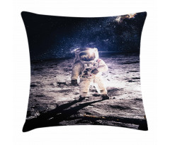 Astronaut on the Moon Pillow Cover