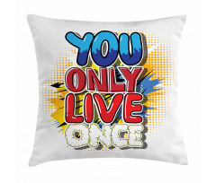 Cartoon Style Life Message Pillow Cover