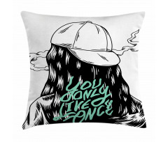 Girl with a Backwards Hat Pillow Cover