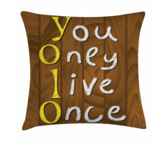 Wooden Rustic Board Words Pillow Cover