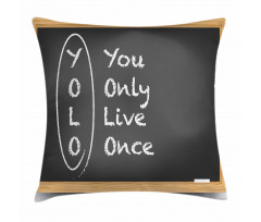 Life Words on Chalkboard Pillow Cover