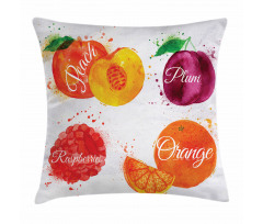 Peach Raspberry and Plum Pillow Cover
