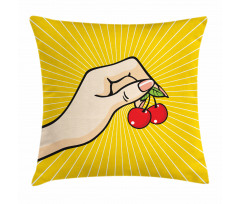 Retro Pop Art Cherries Pillow Cover
