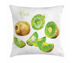 Exotic Vegan Kiwi Pattern Pillow Cover