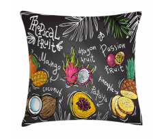 Mango Dragon Fruit Papaya Pillow Cover