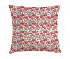 Poppy Blossoms Garden Pillow Cover