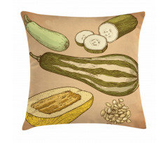 Zucchini Slices Pillow Cover