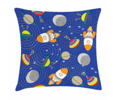 Outer Space Moon UFO Pillow Cover