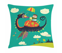Fantasy Dragon Rider Pillow Cover