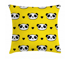 Smiling Panda Faces Pillow Cover