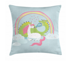 Dragon Unicorn Love Pillow Cover