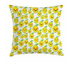 Cartoon Lemon Emoticons Pillow Cover