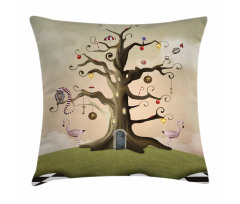 Ornamented Leafless Bole Pillow Cover