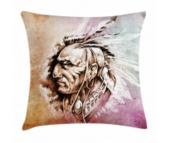 American Native Sketch Pillow Cover