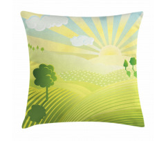 Sunshine Lightens Hills Pillow Cover
