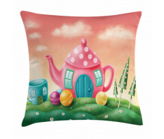 Polka Dotted Tea Pot Pillow Cover