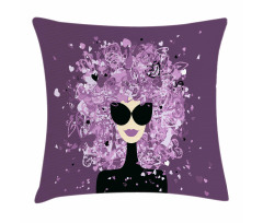 Woman Hearted Hairstyle Pillow Cover