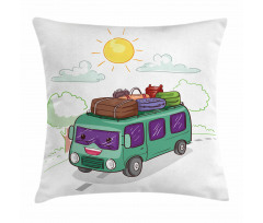 Bus Filled with Luggage Pillow Cover