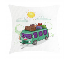 Bus Filled with Luggage Pillow Cover